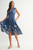 Denim Embroidered Zip Midi Dress