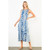 Blue Patterned Midi Dress