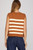 Burnt Orange Sleeveless Striped Sweater