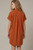 Rust Vegan Suede Shirt Dress