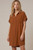 Toffee Short Sleeve Shirt Dress