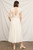 Cream Lace Trimmed Midi Dress