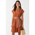 Rust White Piping Dress