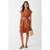 Rust White Piping Dress