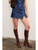 Gold Button Side Slit Denim Skort