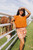 White Skirt Burnt Orange Embroidery
