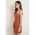 Burnt Orange Ring Detail Mini Dress