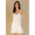 Cream Textured Floral Mini Dress