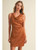 Burnt Orange Side Ruched Dress