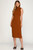 Rust Mock Neck Midi Dress