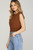 Rust Sleeveless Crop Sweater