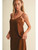 Brown Lace Trim Suede Cami