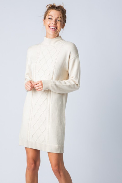 Cream Sweater Dress - Longhorn Fashions