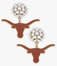 Longhorn Pearl Clusters Drop Earrings