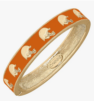 Helmut Enamel Burnt Orange and Gold Bracelet