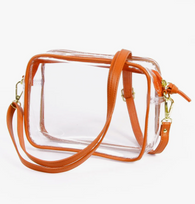 Clear Satadium Crossbody Bag (Burnt Orange)