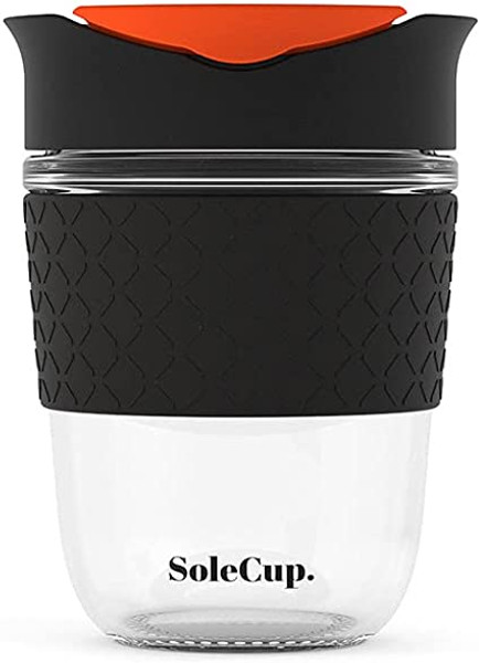 Solecup in black, sustainable travel cup