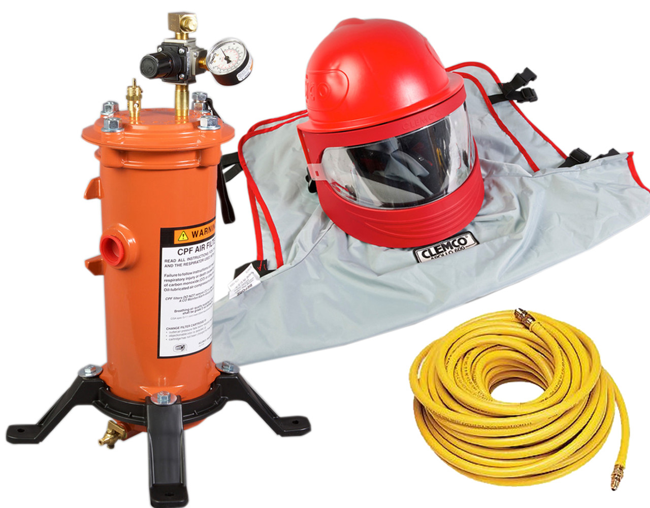 Clemco Apollo 600 HP Supplied Air Respirator with 50' Hose and CPF-20 Filter