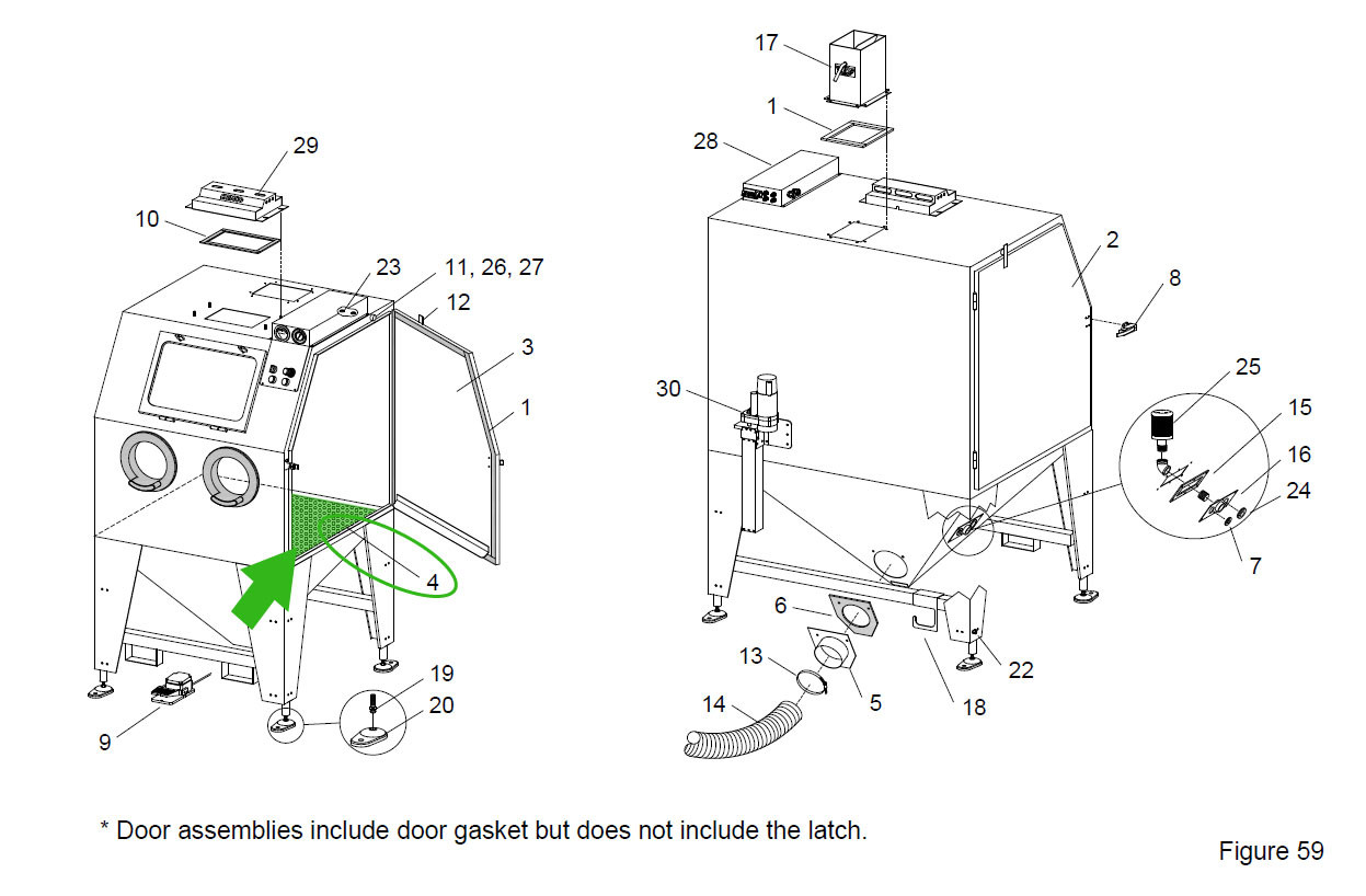 Clemco Blast Cabinet Grating (Pulsar III, 65, 3636) - Sandblasting