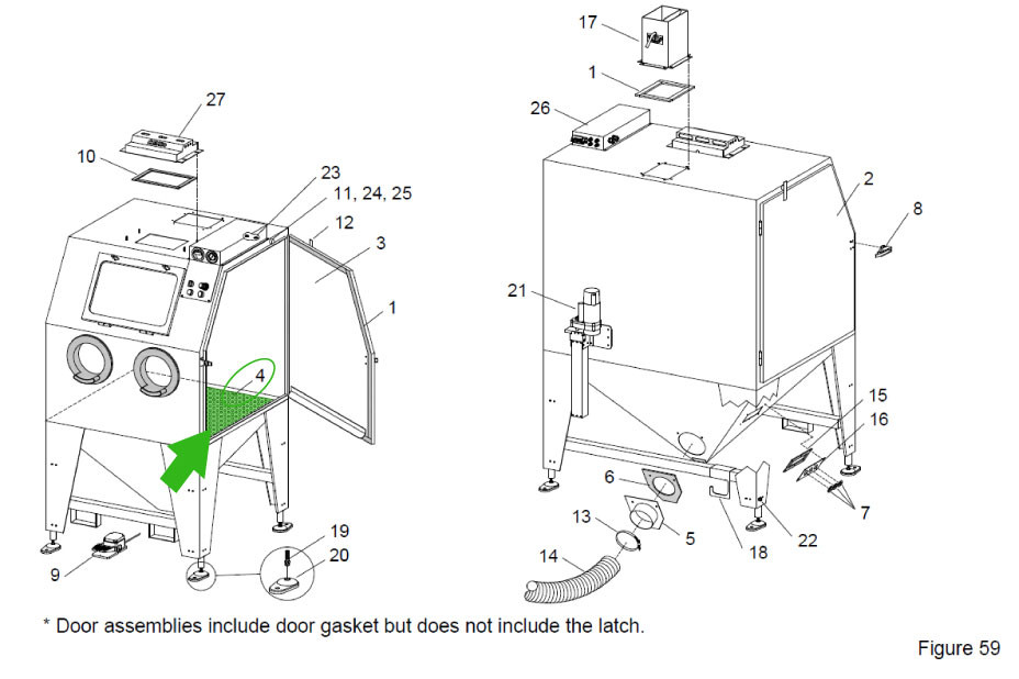 Clemco Blast Cabinet Grating (Pulsar III, 65, 3636) - Sandblasting