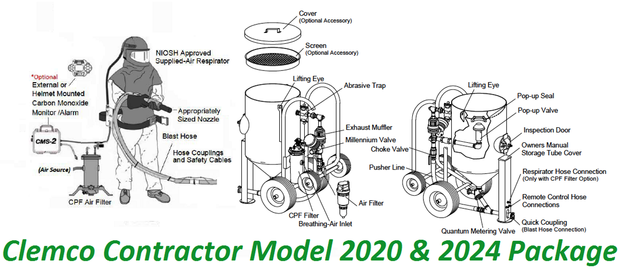 Clemco 21842 Contractor Machine Model 2024 Lp Package 6 Cuft
