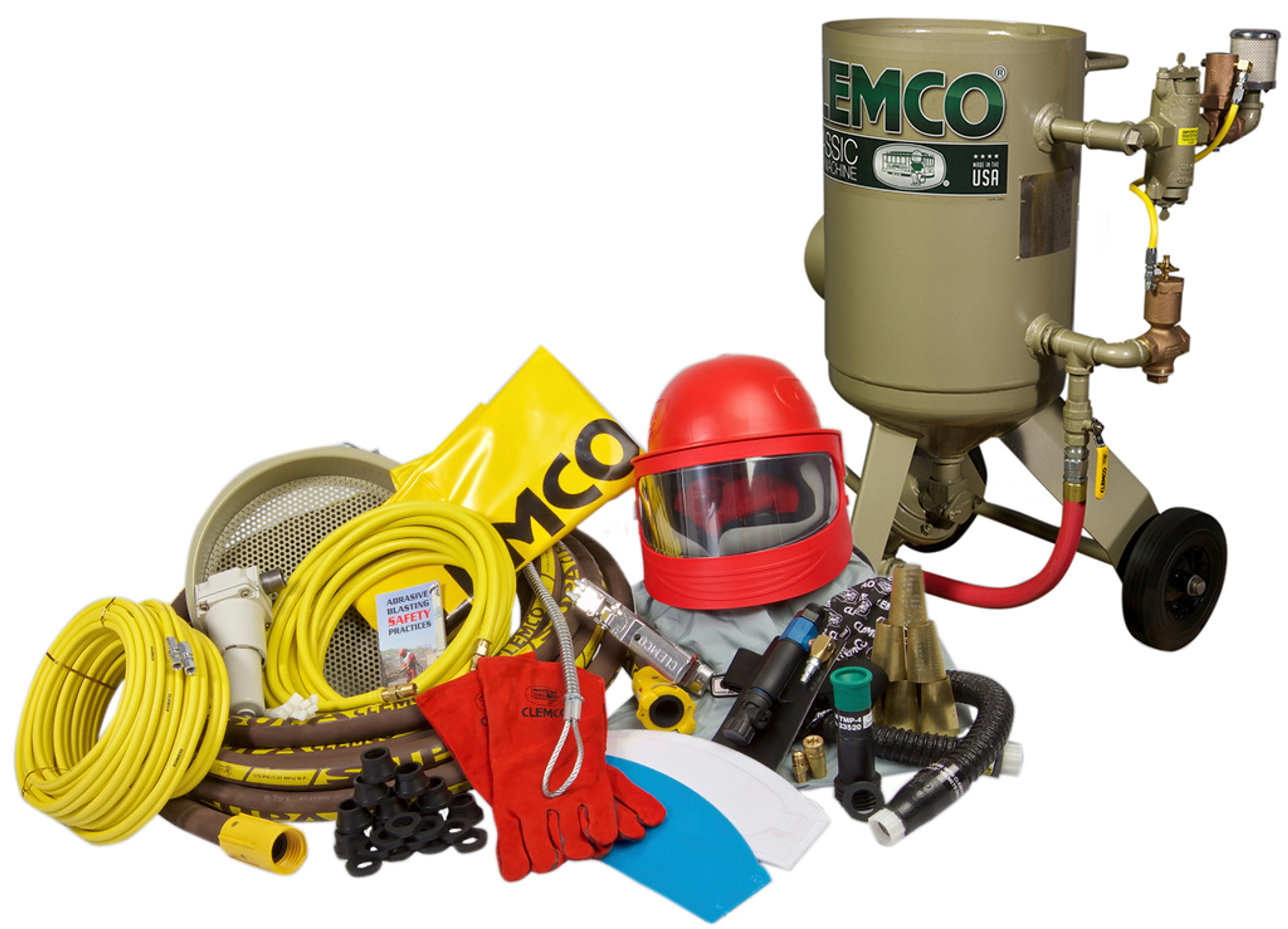 Clemco Classic Blast Machine Model 1642 LP Complete Package, Portable, 2 cuft 200lbs., 1 inch