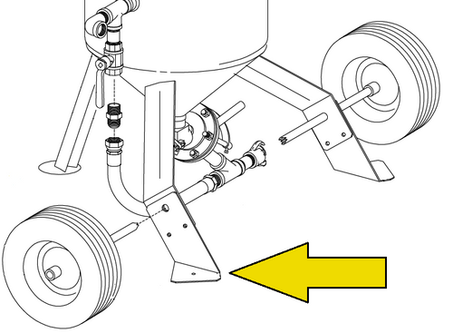 Leg Pad, Right Side for Model 1642 Blast Pot