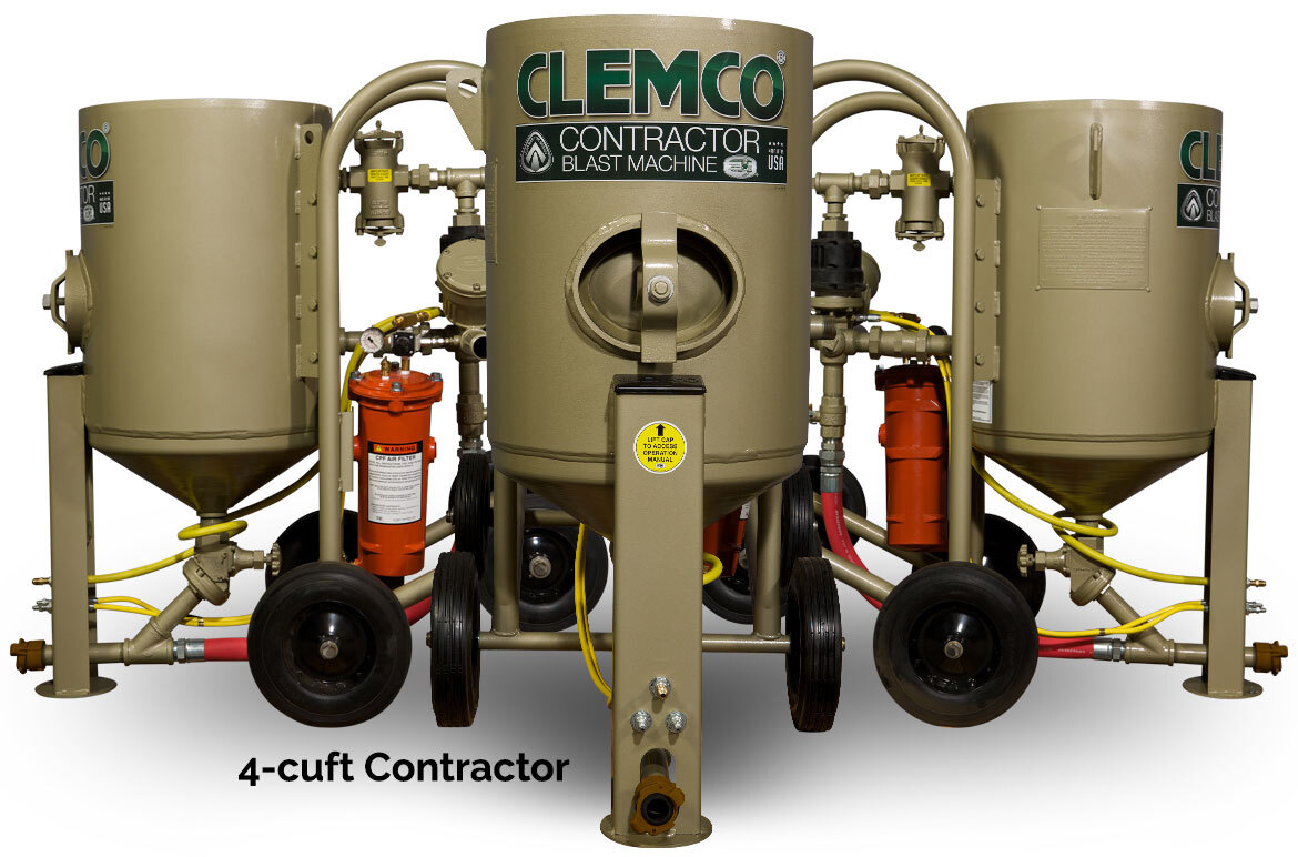 4 cuft Contractor Abrasive Blast Machine | 180&deg; view- right, front, and left sides