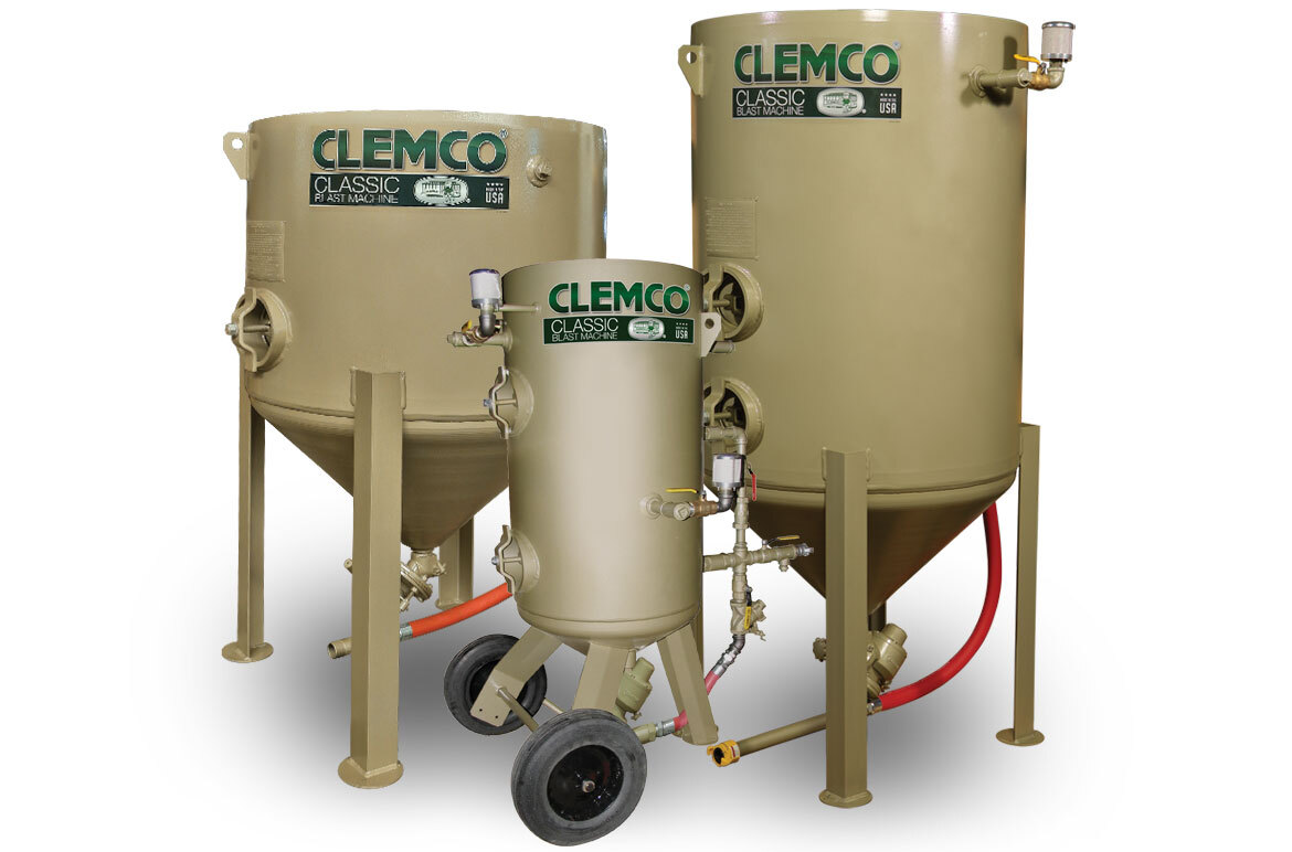 8 cuft, 10 cuft, 20 cuft Classic Blast Machines side by side