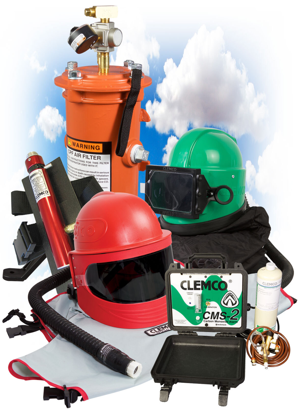 a group of safety equipment