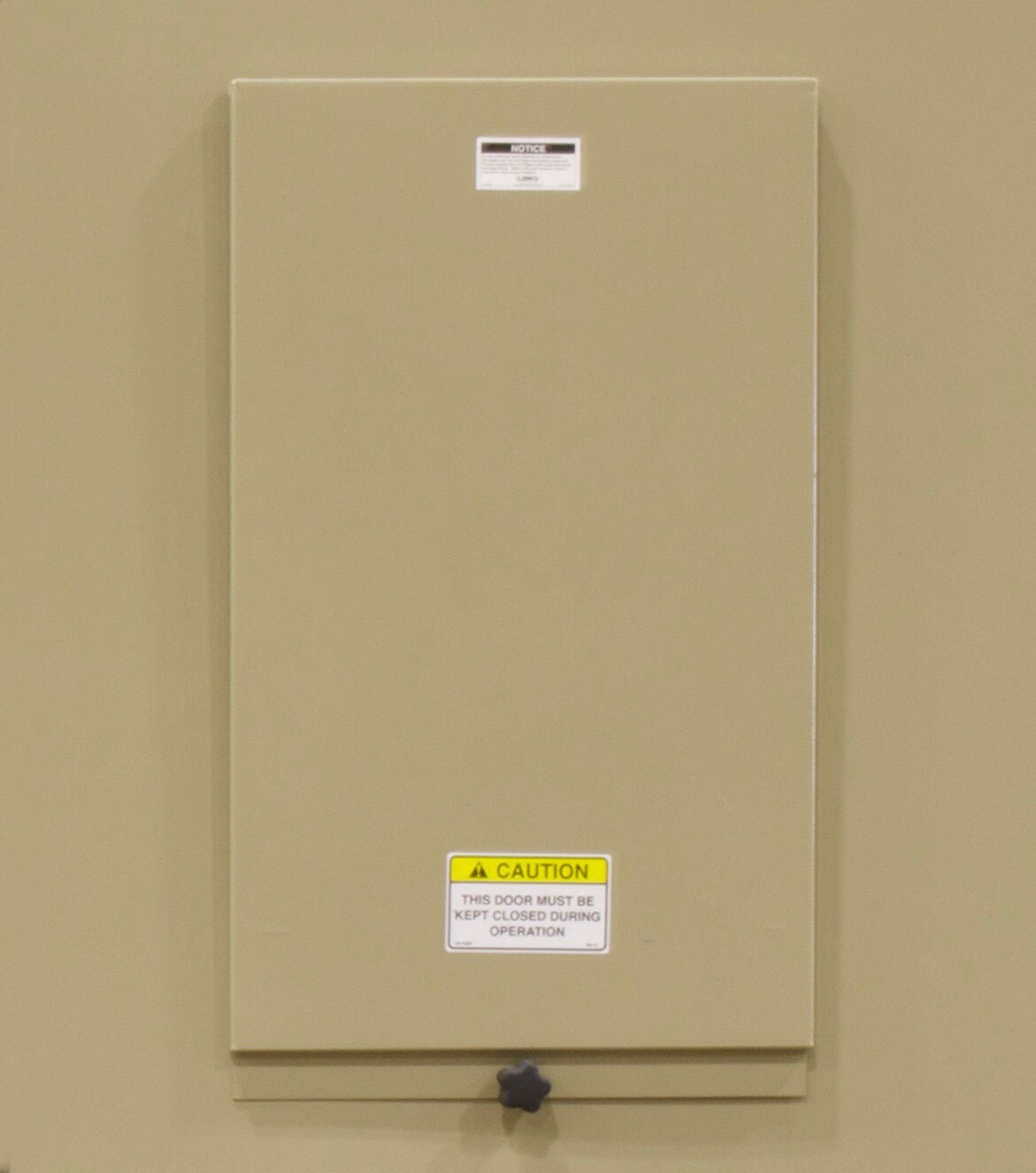 tan colored side-access door