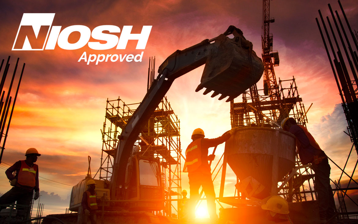 NIOSH-Approved construction workers at a construction site