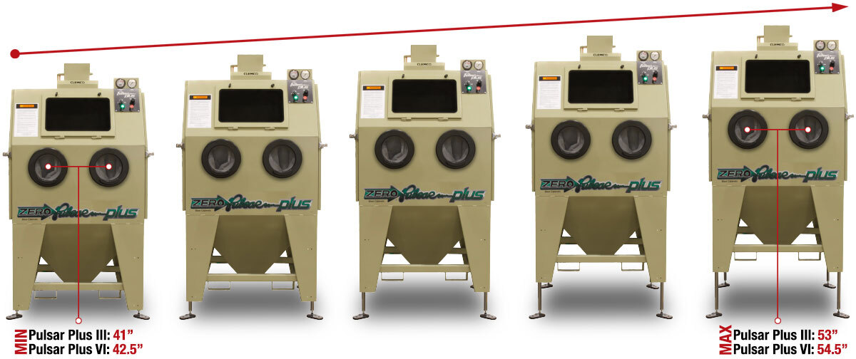 Showing height differentiation of the Pulsar Plus Cabinets