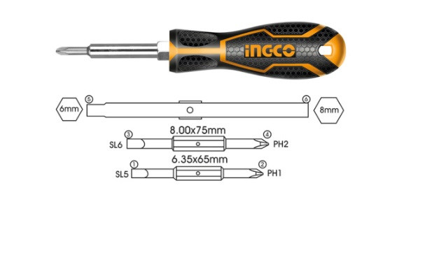 Ingco 55Pcs Screwdriver Bits Set HKSDB0558