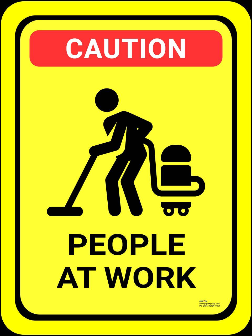 people at work sign