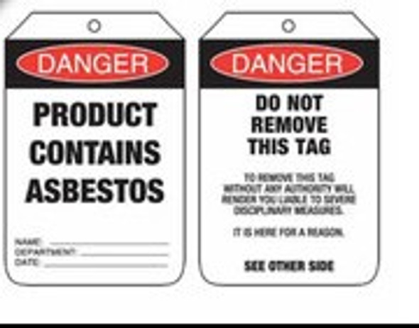 Lockout Tag Danger Product Contains Asbestos علامات السلامة [[product_type]]