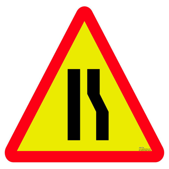 Safety sign - Road narrows one side 3 [[product_type]]