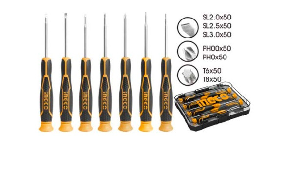 Ingco 7Pcs precision screwdriver set - HKSD0718