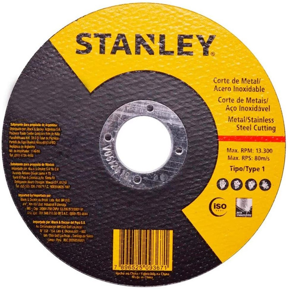 STANLEY 115 x 1.0 x 16 inox cutting wheel t1 STA8061