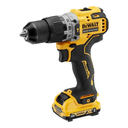 Dewalt CORDLESS Sub-Compact Hammer Drill Driver 10mm 12V XR ( 2BATTERY 2AH & charger ) BRUSHLESS DCD706D2-GB