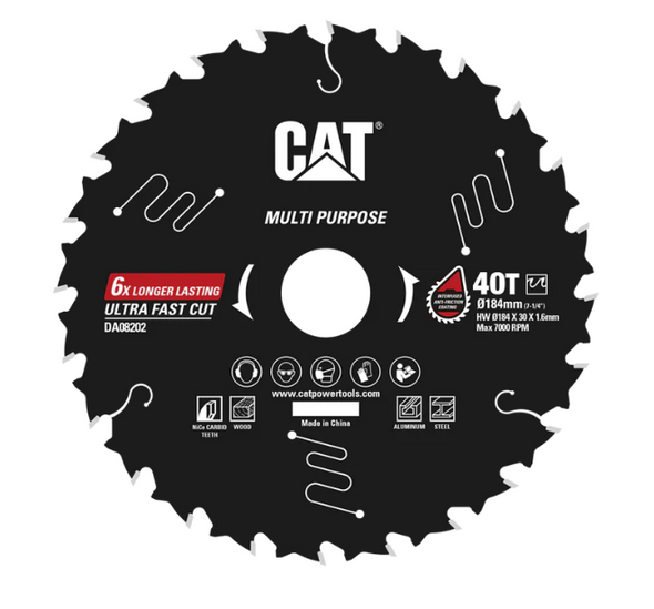 CAT DA08202 184mm Multi-Material Saw Blade 40T
