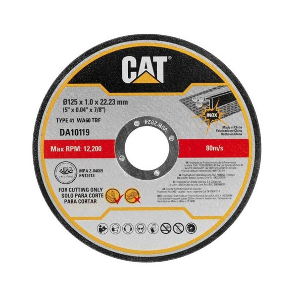 CAT DA10119 125mm Slim Cutting Disc 1.0mm 12200 RPM
