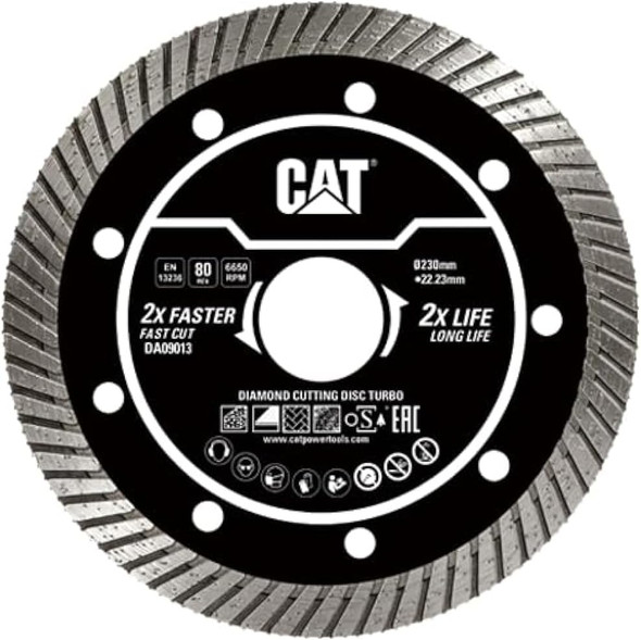 CAT DA09013 230mm Turbo Groove Diamond Blade for Masonry
