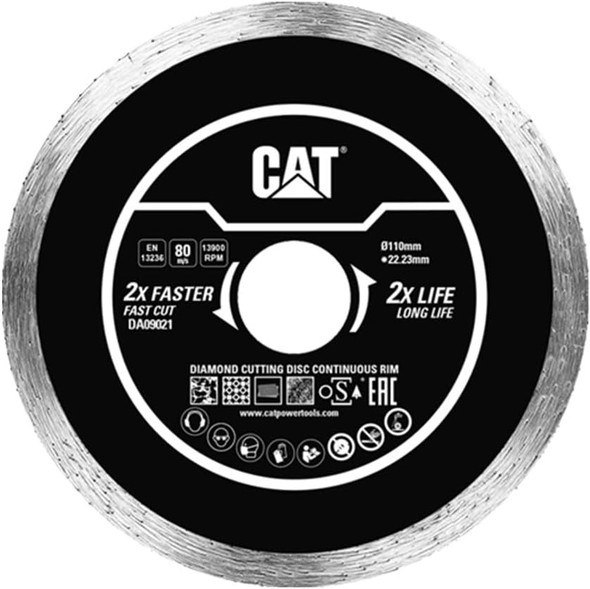 CAT DA09021 110mm Continuous Rim Diamond Blade for Tiles
