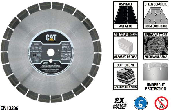 CAT DA33024 350mm 600 Pro Asphalt Blade with Undercut Protection
