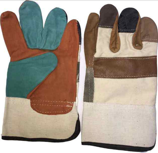 Multi color Double Palm Working Glove Heavy Duty 11" [[product_type]]