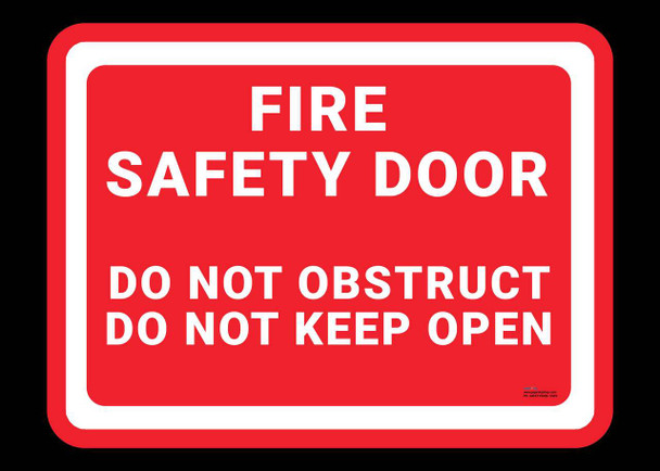 Safety sign - Fire safety door - Do not obstruct and Do not keep open [[product_type]]