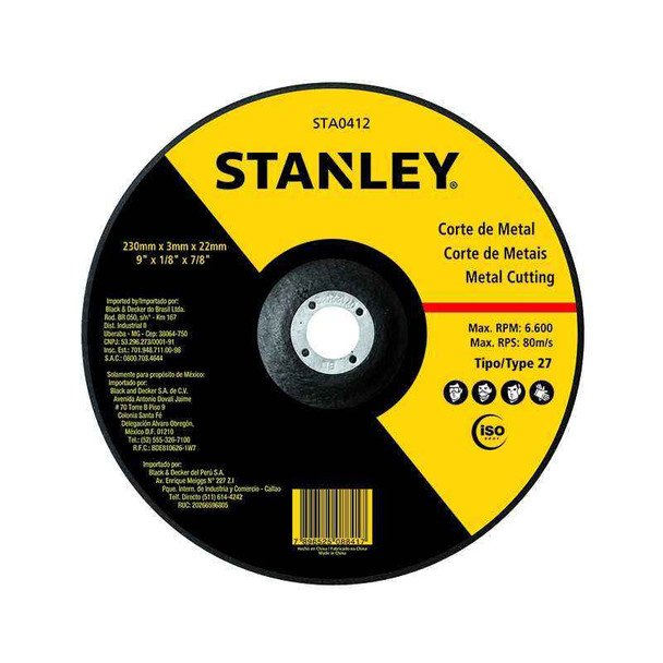 STANLEY 355 x 3 x 25.4 metal cutting wheel t1 STA8011R