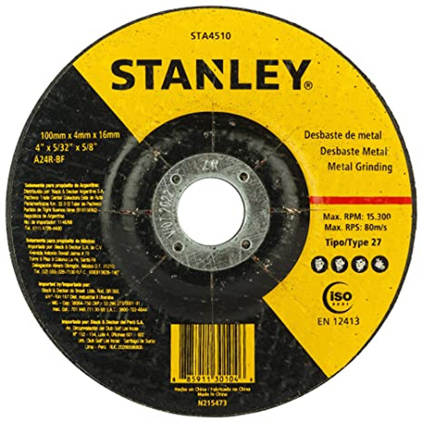 STANLEY  115X6X22.23 inox grinding wheel 27 STA4510S