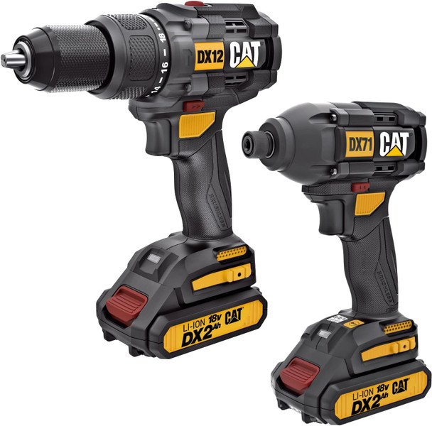 CAT DX12K 18V Brushless Hammer Drill and Impact Driver Combo Kit